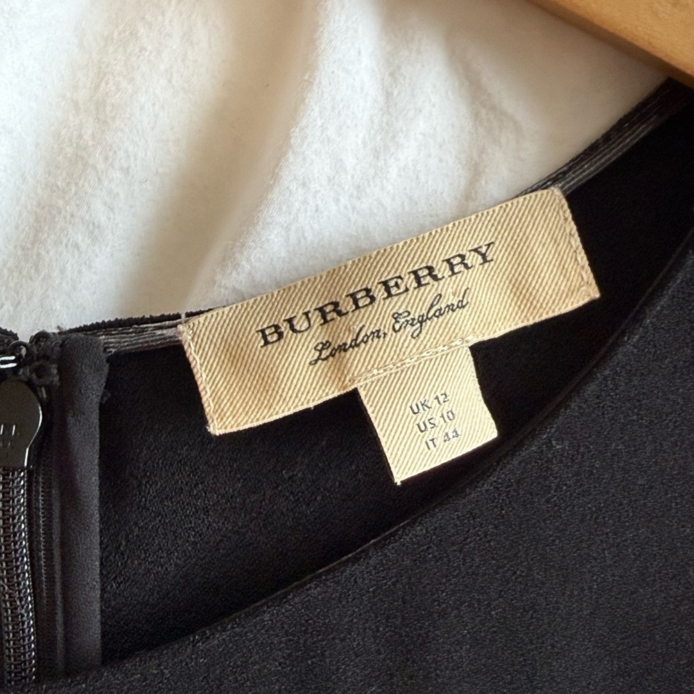 Burberry Black Lace Ruffle Sleeveless Dress Size UK12/US10 Rare